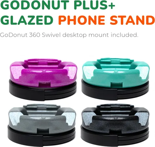 Miniatura 2 de GoDonut Plus+ Soporte esmaltado para teléfono (base giratoria), accesorio de montaje portátil, acceso al puerto de carga, compatible con tabletas