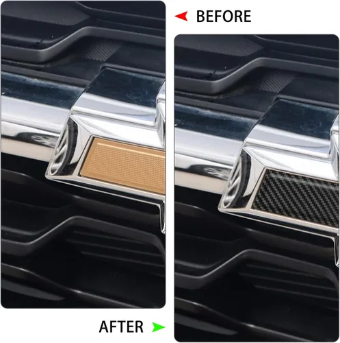 Miniatura 7 de QianBao Compatible con envoltura de vinilo de fibra de carbono de 11.8 x 4 pulgadas, kit de envoltura de emblema Chevy Bowtie con espátula y Negro 6