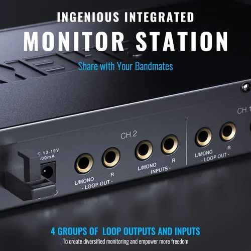Miniatura 4 de Sistema de monitorización inalámbrico en el oído Phenyx Pro de cuatro canales, sistema IEM mono con 4 bodypacks, frecuencias UHF 4x25, montaje