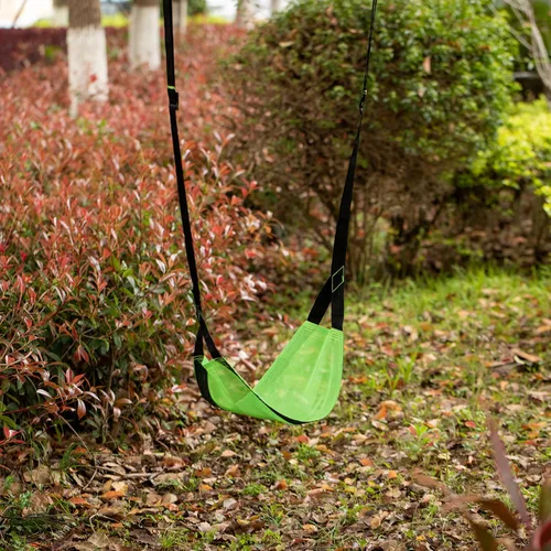 Miniatura 2 de Patio interior y al aire libre Patio Patio Kids Fun Hanging Mesh Fabric Tree Swing con correa ajustable (verde)