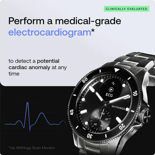 Miniatura 4 de Withings Scanwatch Nova - Reloj inteligente híbrido de salud cardíaca para hombres y mujeres, SPO2, monitoreo de temperatura, sueño, salud