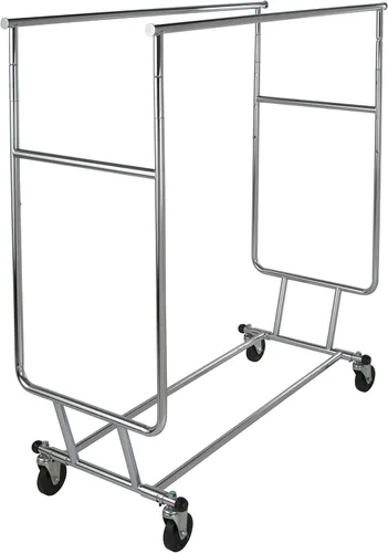 Econoco Estante de ropa de doble brazo, estante de exhibición de ropa de 55 pulgadas de alto x 48 pulgadas de ancho, grado comercial resistente,