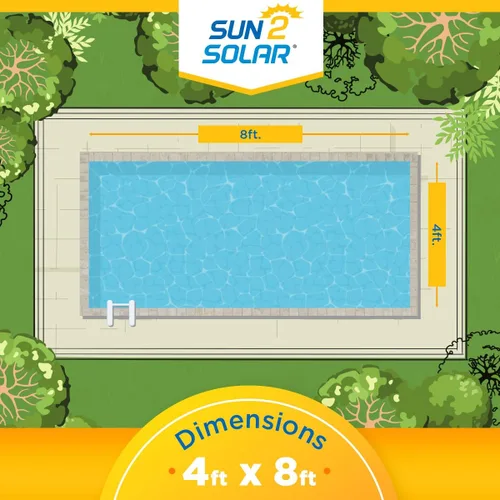Miniatura 5 de Sun2Solar Cubierta solar rectangular transparente de 4 pies x 8 pies Serie 1600 Manta de retención de calor para piscinas rectangulares