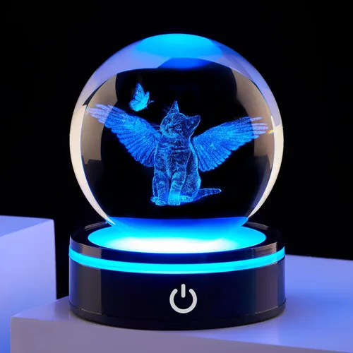 Miniatura 11 de Decoración de medusas de bola de cristal 3D, regalo para hombres y mujeres: luz nocturna de biología oceánica, regalos para hija/hijo, cumpleaños