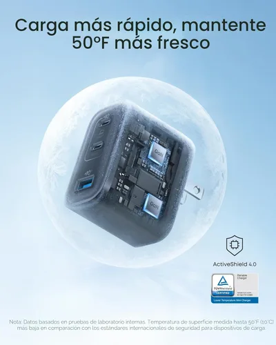 Miniatura 4 de Anker Cargador nano, salida ultrarrápida de 70 W, bloque de cargador USB C de 3 puertos, carga rápida, compacto y elegante, para iPhone serie 17/16