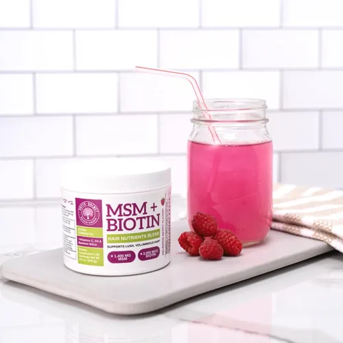 Miniatura 6 de Qhemet Biologics MSM + Biotin - Mezcla de bebida nutritiva para el cabello, vitaminas en polvo para apoyar un volumen exuberante, sílice de bambú