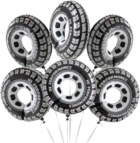 Globos de fiesta de neumáticos negros de 30 pulgadas, globos clásicos de aluminio de Mylar para hombres y niños, decoración de fiesta de cumpleaños,