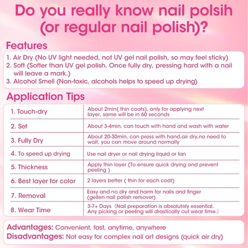 Miniatura 8 de GELLEN Esmalte de uñas base transparente, capa superior, base con tinte rosa claro y capa superior brillante sin necesidad de limpieza