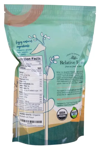 Miniatura 2 de Harina de trigo sarraceno orgánico, polvo de trigo sarraceno natural, 100% grano entero, sin OMG, alta fibra, harina orgánica sin gluten, ideal