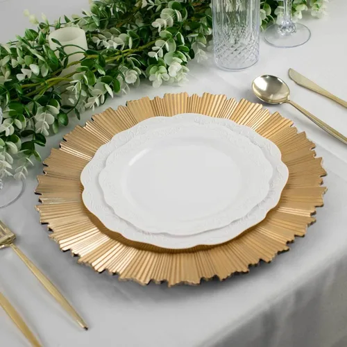 Miniatura 5 de Efavormart - Paquete de 10 platos de postre de plástico francés – Azul y Blanco Floral, platos de ensalada desechables redondos de 7 pulgadas