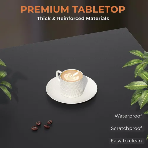 Miniatura 8 de GreenForest Mesa de café moderna para sala de estar con almacenamiento de 2 niveles, pequeña mesa central de granja cuadrada de madera y metal