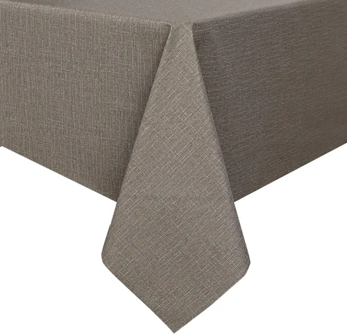 Miniatura 15 de Romanstile Mantel de PVC 100% impermeable, cuadrado, a prueba de derrames de aceite, resistente a las manchas, manteles de plástico fáciles de Beige