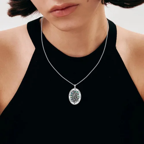 Miniatura 285 de Collar de plata de ley 925 con medalla de San Patrón, colgante de protección católica, amuleto, joyería religiosa para hombres y mujeres