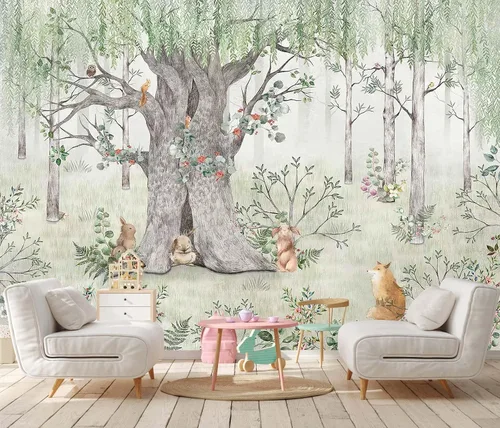 Miniatura 17 de Papel tapiz de hojas de plátano verde, papel tapiz de monsteras botánicas de selva tropical para sala de estar y dormitorio (no autoadhesivo)