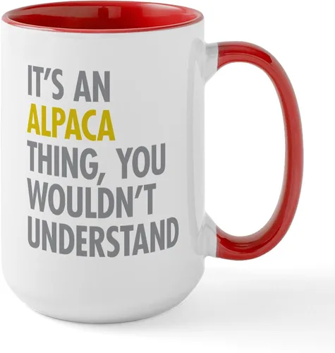 Miniatura 8 de CafePress Alpaca For Christmas Large Mug 15 oz (444 ml) Ceramic Coffee Mug