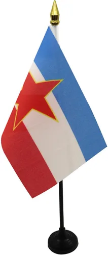 Miniatura 13 de AZ FLAG Bandera de mesa de Albania de 4 x 6 pulgadas - Bandera de escritorio albanesa 5.9 x 3.9 in - Tapa de lanza dorada