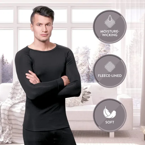 Miniatura 2 de Rocky Thermal Underwear for Men Heavyweight Midweight Long Johns Base Layer Shirt and Pants Set Fleece
