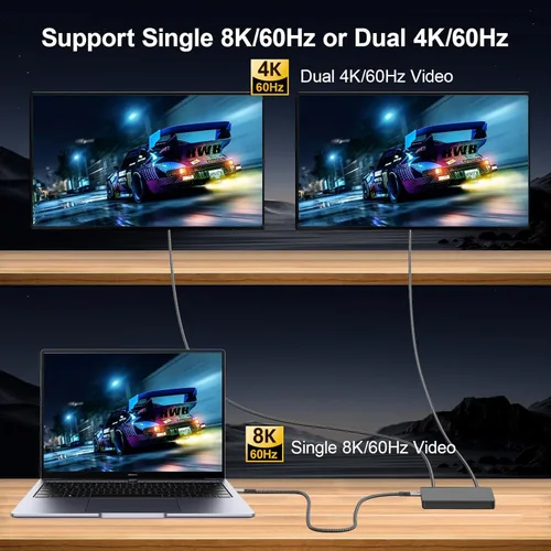 Miniatura 6 de Cable Thunderbolt 4, cable USB C a USB C de 240 W soporta transferencia de fecha de 40 Gbps, pantalla 8K y 4K, cable Thunderbolt4 a USB C de 6.6