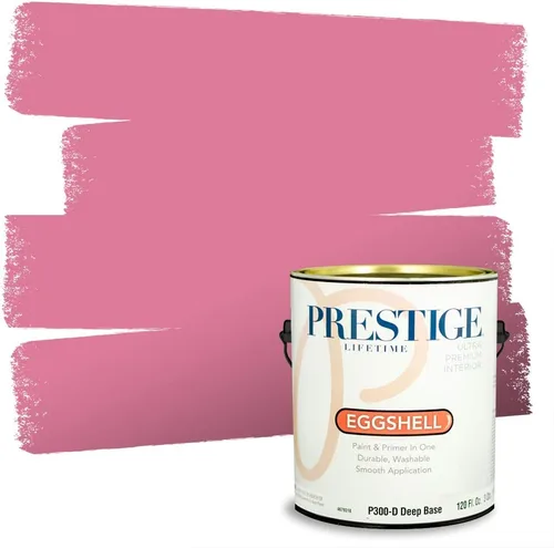 Miniatura 98 de Prestige Paints E100-T-SW6591 Pintura exterior e imprimación en uno, 1 galón, plano, combinación comparable de Sherwin Williams Amaryllis, 1 galón