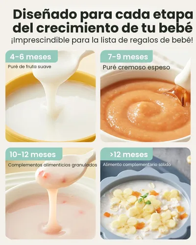 Miniatura 9 de GROWNSY Fabricante de Alimentos para Bebés con Cesta de Vapor, Procesador de Alimentos para Bebés de Un Paso, Vaporera, Puré, Licuadora