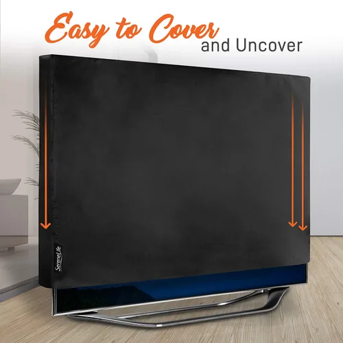 Miniatura 4 de SereneLife Funda de TV impermeable para TV de 40 a 42 pulgadas, para interiores y exteriores, resistente a la intemperie con cubierta inferior, tela