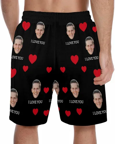 Miniatura 2 de Pantalones de pijama personalizados para la cara, pantalones cortos de pijama personalizados con fotos para dormir, regalos para hombres