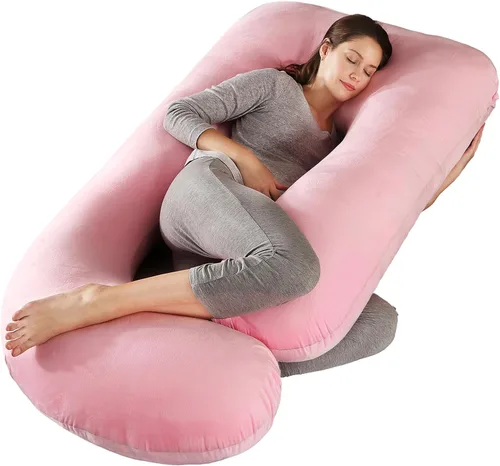 Miniatura 14 de BATTOP Almohada de embarazo para dormir, almohada de maternidad de cuerpo completo con funda extraíble lavable, soporte para espalda, caderas