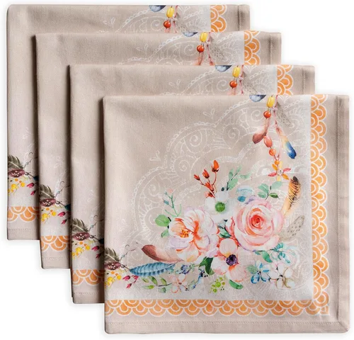 Miniatura 61 de Maison d' Hermine Happy Florals - Juego de 4 servilletas 100% algodón suave y cómodo perfectas para cenas familiares, bodas, fiestas de cóctel, 063