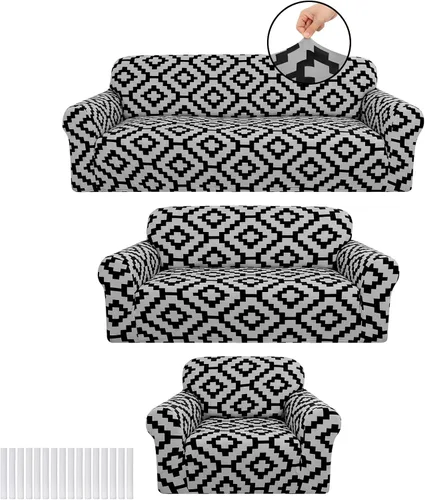 Miniatura 10 de Peryiter Milk Silk Spandex Slipcover Set for Couch Furniture Protector Covers for Sofa Loveseat Couch Arm Chair Form Fit Stretch Wrinkle Proof(2