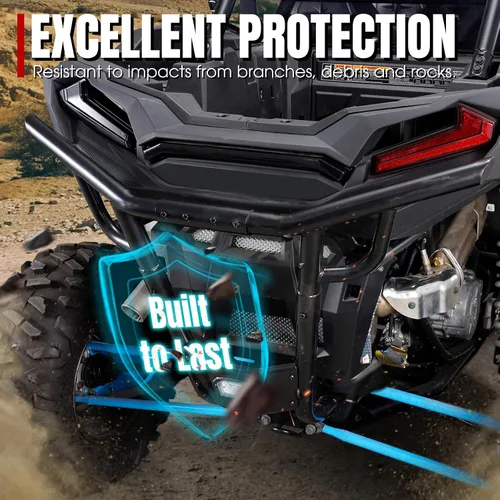 Miniatura 2 de A & UTV PRO Parachoques trasero para Polaris RZR XP 1000/XP 4 1000/XP Turbo/XP 4 Turbo 2019-2023, parachoques trasero del desierto, tubo de acero