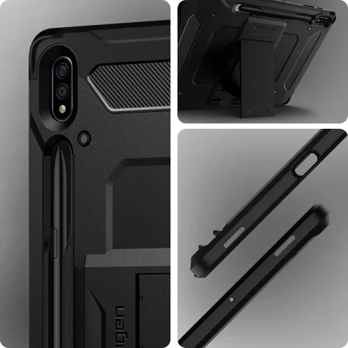 Miniatura 3 de Spigen Funda rígida rígida para Galaxy Tab S8+ Plus/S7+ Plus (2020), Tough Armor Pro con soporte y soporte integrado para S Pen, protección de doble