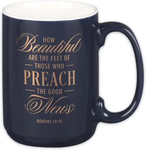 Miniatura 8 de Christian Art Gifts Taza grande de cerámica inspiradora con escritura bíblica para café y té para hombres: Versículo bíblico que anima al hombre