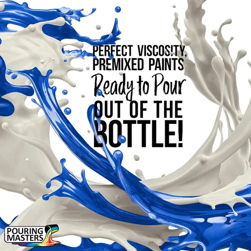 Miniatura 2 de Pouring Masters Royal Blue Metallic Pearl - Pintura acrílica para verter lista para verter – Pintura acrílica líquida premezclada de 32 onzas