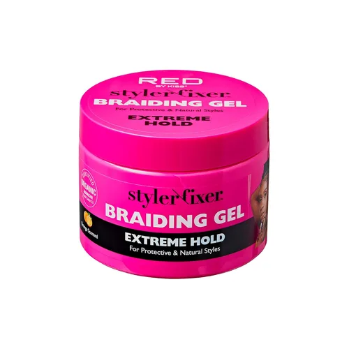 Red by Kiss Gel para Trenzas de Fijación Extrema Styler Fixer para Trenzas de Caja y Cornrows, Hidratante, Acondicionador, Control de Encrespamiento