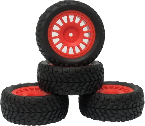 Miniatura 5 de 4 neumáticos de goma de 2.953 in con insertos de espuma y llantas de plástico de 0.472 in hexagonal para 1/10 en carretera RC Drift Touring Car 1/14