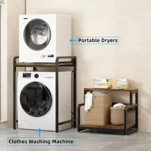 Miniatura 4 de Estante de 3 niveles para cuarto de baño, estante de almacenamiento para lavadora, estante de almacenamiento sobre la lavadora del inodoro
