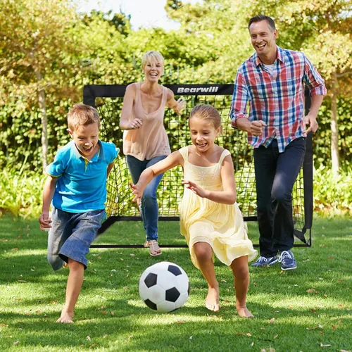 Miniatura 8 de Bearwill Portería de fútbol, porterías de fútbol para niños para patio trasero, juego de 2, portería de fútbol portátil emergente de 4x3 pies