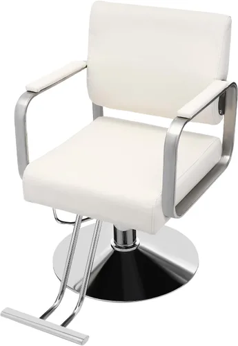 Miniatura 12 de Silla de salón para estilista, silla de peluquería hidráulica con giro de 360°, silla de estilo ajustable en altura para peluquería, salón de Negro