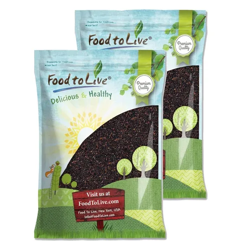 Miniatura 8 de Quinua negra, 3 libras – grano entero, crudo, vegano, comida de sirtfood, a granel. Fácil de cocinar. Buena fuente de fibra, proteínas a base