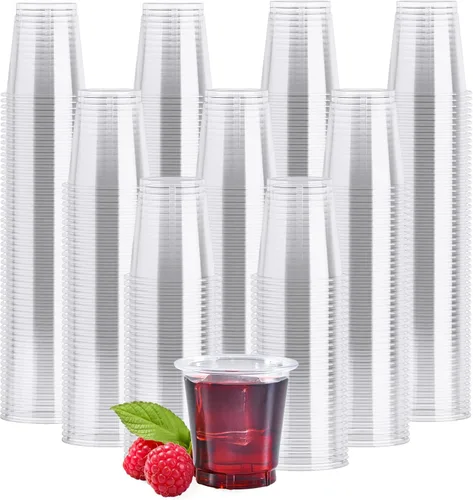 Miniatura 11 de JOLLY CHEF Paquete de 1000 vasos de chupito de plástico, vasos de gelatina desechables transparentes de 1 onza, reutilizables, perfectos