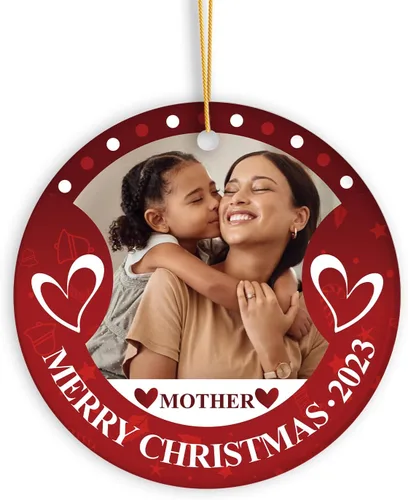 Miniatura 19 de Adorno de Navidad con foto personalizada 2023, adorno de Navidad con nombre del bebé, adorno de Navidad con texto personalizado para bebé, recién