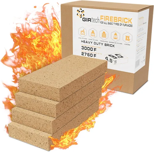 Miniatura 9 de USM-2 - Juego de 2 ladrillos refractarios resistentes, Chamotte 3000F Estufa estadounidense de 9 x 4-1/2 x 1-1/4 pulgadas, ladrillos refractarios