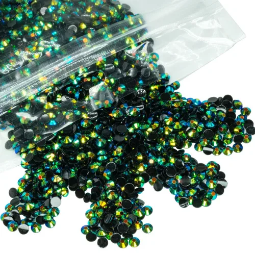 Miniatura 86 de qiipii - 5000 piezas, 4 mm, estrases AB de resina color aguamarina verde para manualidades, piedras de gel planas verde agua AB, gemas al por mayor