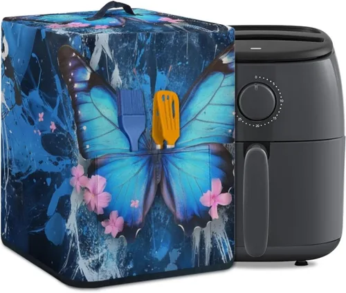 Cubierta antipolvo para freidora de aire para electrodomésticos de cocina y accesorios adicionales, resistentes a las manchas, lavables, con Flor