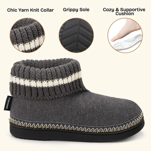 Miniatura 5 de EverFoams Pantuflas cómodas de espuma viscoelástica para mujer con suela de goma para interiores y exteriores