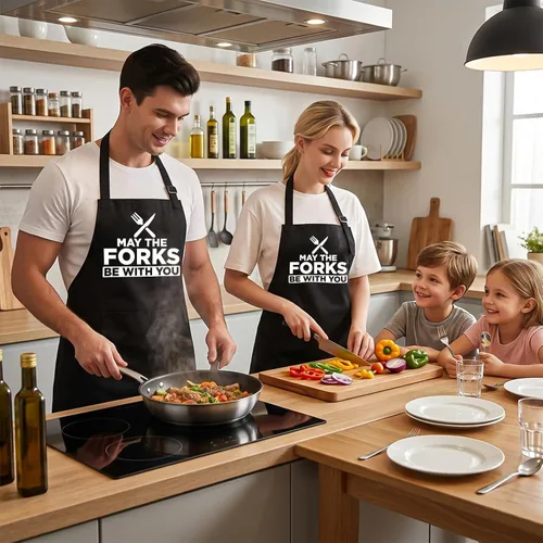 Miniatura 5 de Divertido delantal para cocinar y asar a la parrilla con 2 bolsillos, delantal de chef de barbacoa para hombres, regalo para papá, marido, novio