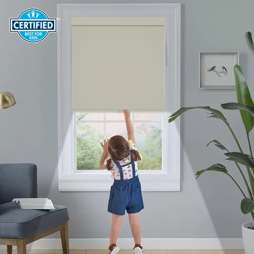 Miniatura 33 de Persilux Persianas enrollables opacas inalámbricas para ventanas, parada libre con cenefa, persianas de tela con aislamiento térmico, protección UV