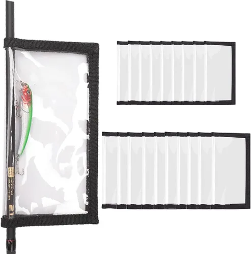 20 fundas para señuelos de pesca, 2 tamaños, transparentes, de PVC, grueso, para anzuelos de pesca, protegen a niños, mascotas y pescadores, a salvo