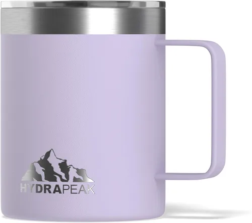 Miniatura 6 de Hydrapeak - Taza de viaje con doble aislamiento al vacío, de acero inoxidable, con asa integrada y tapa a presión (354.88 ml), Taza de café, Negro