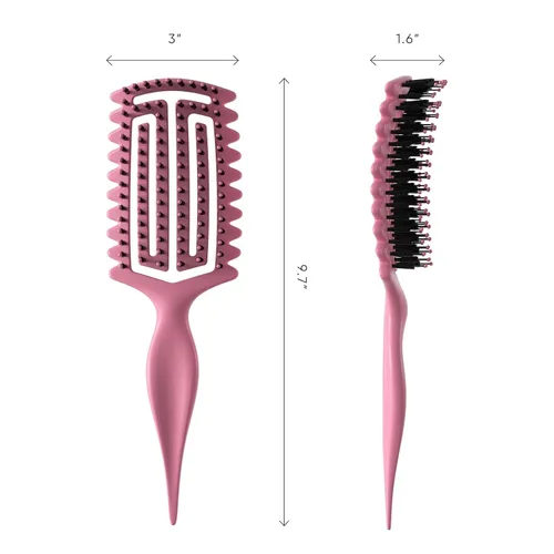 Miniatura 6 de AM8:00 Cepillo definidor de rizos, cepillo de pelo rizado para dar forma y separar, añadir volumen, diseño ventilado para secado con secado